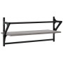 Estantes de pared con barras 2 uds gris Sonoma 65x25x30 cm de , Estantes y estanterías - Ref: Foro24-836246, Precio: 26,75 €,...