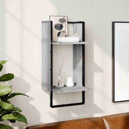 Estante de pared con barra gris Sonoma 30x25x65 cm de , Estantes y estanterías - Ref: Foro24-836301, Precio: 23,27 €, Descuen...