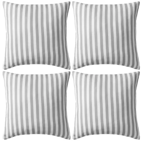 Cojines para exterior a rayas 45x45 cm gris 4 unidades de vidaXL, Cojines - Ref: Foro24-132310, Precio: 54,37 €, Descuento: %
