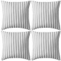 Cojines para exterior a rayas 45x45 cm gris 4 unidades de vidaXL, Cojines - Ref: Foro24-132310, Precio: 55,51 €, Descuento: %