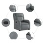 Sillón reclinable elevable cuero artificial gris en Sillones | Comprar online en Foru.es