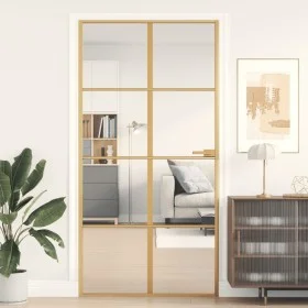 Puerta interior dorada vidrio templado aluminio 102,5x201,5 cm by , Doors for the home - Ref: Foro24-155143, Price: 171,19 €,...