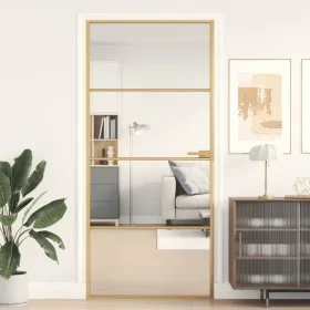 Innentür aus vergoldetem gehärtetem Glas und Aluminium 93x201,5cm von , Türen für zu Hause - Ref: Foro24-155134, Preis: 160,3...