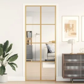Puerta de interior dorada vidrio templado y aluminio 83x201,5cm by , Doors for the home - Ref: Foro24-155141, Price: 191,57 €...