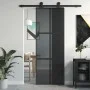 Schiebetür aus gehärtetem Glas und schwarzem Aluminium 76x205 cm. von , Türen für zu Hause - Ref: Foro24-155213, Preis: 170,8...