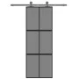 Schiebetür aus gehärtetem Glas und schwarzem Aluminium 76x205 cm. von , Türen für zu Hause - Ref: Foro24-155213, Preis: 170,8...