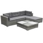 Set de muebles de jardín 5 pzas y cojines ratán sintético gris de vidaXL, Conjuntos de jardín - Ref: Foro24-42741, Precio: 55...