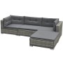 Set de muebles de jardín 5 pzas y cojines ratán sintético gris de vidaXL, Conjuntos de jardín - Ref: Foro24-42741, Precio: 55...