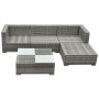 Set de muebles de jardín 5 pzas y cojines ratán sintético gris de vidaXL, Conjuntos de jardín - Ref: Foro24-42741, Precio: 55...