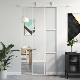 Puerta corredera vidrio templado y aluminio blanca 76x205 cm de , Puertas para el hogar - Ref: Foro24-155216, Precio: 164,16 ...
