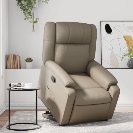 Sillón reclinable elevable cuero artificial color capuchino en Sillones | Comprar online en Foru.es