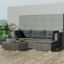 Set de muebles de jardín 5 pzas y cojines ratán sintético gris de vidaXL, Conjuntos de jardín - Ref: Foro24-42741, Precio: 55...