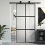 Puerta corredera vidrio templado y aluminio negra 102,5x205 cm de , Puertas para el hogar - Ref: Foro24-155209, Precio: 204,4...