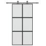 Puerta corredera vidrio templado y aluminio negra 102,5x205 cm de , Puertas para el hogar - Ref: Foro24-155209, Precio: 204,4...