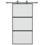 Puerta corredera vidrio templado y aluminio negra 102,5x205 cm de , Puertas para el hogar - Ref: Foro24-155200, Precio: 224,3...