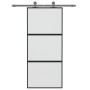 Puerta corredera vidrio templado y aluminio negra 90x205 cm de , Puertas para el hogar - Ref: Foro24-155199, Precio: 216,92 €...