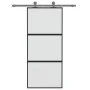 Schwarze Schiebetür aus gehärtetem Glas und Aluminium, 90 x 205 cm von , Türen für zu Hause - Ref: Foro24-155199, Preis: 228,...
