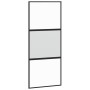 Puerta corredera vidrio templado y aluminio negra 90x205 cm de , Puertas para el hogar - Ref: Foro24-155202, Precio: 180,91 €...