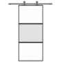 Schwarze Schiebetür aus gehärtetem Glas und Aluminium, 90 x 205 cm von , Türen für zu Hause - Ref: Foro24-155202, Preis: 177,...