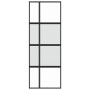 Puerta corredera vidrio templado y aluminio negra 76x205 cm de , Puertas para el hogar - Ref: Foro24-155228, Precio: 161,96 €...