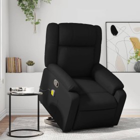 Sillón reclinable de masaje de pie cuero artificial negro en Sillones | Comprar online en Foru.es