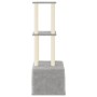 Rascador para gatos con postes de sisal gris claro 133,5 cm en Mobiliario para gatos | Comprar online en Foru.es
