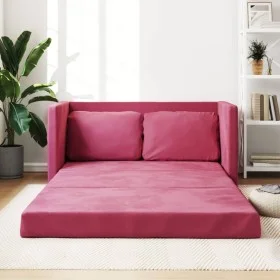 Sofá cama de suelo 2 en 1 terciopelo rojo tinto 122x204x55 cm de , Sofás - Ref: Foro24-353960, Precio: 218,74 €, Descuento: %