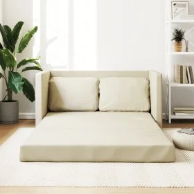 Sofá cama de suelo 2 en 1 cuero sintético crema 112x174x55 cm de , Sofás - Ref: Foro24-353974, Precio: 221,73 €, Descuento: %