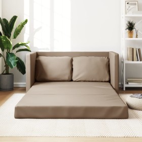 Sofá cama suelo 2 en 1 cuero sintético capuchino 112x174x55 cm de , Sofás - Ref: Foro24-353976, Precio: 197,10 €, Descuento: %