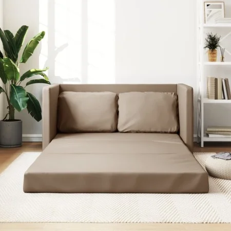Sofá cama suelo 2 en 1 cuero sintético capuchino 112x174x55 cm de , Sofás - Ref: Foro24-353976, Precio: 208,48 €, Descuento: %
