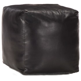 Puf negro 40x40x40 cm cuero genuino de cabra de , Otomanas - Ref: Foro24-248128, Precio: 135,18 €, Descuento: %