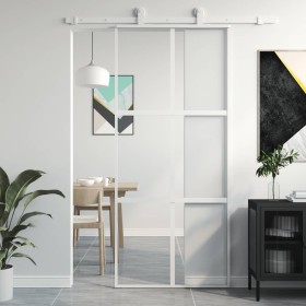 Puerta corredera vidrio templado y aluminio blanca 90x205 cm de , Puertas para el hogar - Ref: Foro24-155217, Precio: 168,89 ...