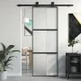 Schiebetür aus gehärtetem Glas und schwarzem Aluminium, 76 x 205 cm von , Türen für zu Hause - Ref: Foro24-155198, Preis: 171...