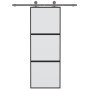 Puerta corredera vidrio templado y aluminio negra 76x205 cm de , Puertas para el hogar - Ref: Foro24-155198, Precio: 176,99 €...