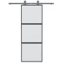 Schiebetür aus gehärtetem Glas und schwarzem Aluminium, 76 x 205 cm von , Türen für zu Hause - Ref: Foro24-155198, Preis: 171...