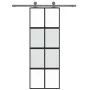 Schiebetür aus gehärtetem Glas und schwarzem Aluminium 76x205 cm von , Türen für zu Hause - Ref: Foro24-155222, Preis: 170,78...