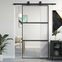 Puerta corredera vidrio templado y aluminio negra 102,5x205 cm de , Puertas para el hogar - Ref: Foro24-155203, Precio: 206,6...