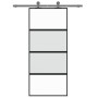 Puerta corredera vidrio templado y aluminio negra 90x205 cm de , Puertas para el hogar - Ref: Foro24-155220, Precio: 201,03 €...