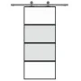 Schiebetür aus gehärtetem Glas und schwarzem Aluminium 90x205 cm von , Türen für zu Hause - Ref: Foro24-155220, Preis: 197,71...