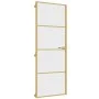 Interior door, golden color, tempered glass and aluminum, 76x201.5cm by , Doors for the home - Ref: Foro24-155132, Price: 179...