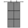 Sliding door made of tempered glass and black aluminum 102.5x205 cm by , Doors for the home - Ref: Foro24-155215, Price: 256,...