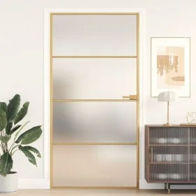 Goldene Innentür aus gehärtetem Glas Aluminium 102,5x201,5 cm von , Türen für zu Hause - Ref: Foro24-155139, Preis: 179,09 €,...