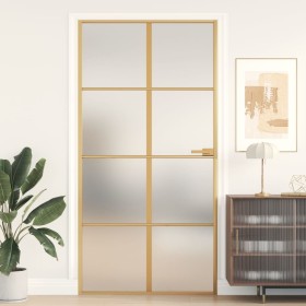 Puerta interior dorada vidrio templado aluminio 102,5x201,5 cm de , Puertas para el hogar - Ref: Foro24-155147, Precio: 184,2...