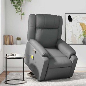 Sillón reclinable de masaje de pie cuero artificial gris en Sillones | Comprar online en Foru.es