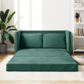 2 in 1 Boden Schlafsofa dunkelgrüner Samt 122x204x55 cm von , Sofas - Ref: Foro24-353961, Preis: 256,45 €, Rabatt: %