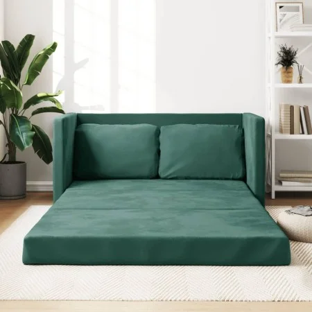 2 in 1 Boden Schlafsofa dunkelgrüner Samt 122x204x55 cm von , Sofas - Ref: Foro24-353961, Preis: 256,45 €, Rabatt: %