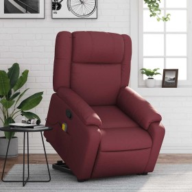 Sillón reclinable de masaje de pie cuero artificial rojo tinto en Sillones | Comprar online en Foru.es