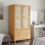 Armario SENJA aspecto de ratán madera pino marrón 90x55x175 cm de , Armarios roperos - Ref: Foro24-358034, Precio: 349,81 €, ...
