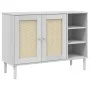 Aparador SENJA aspecto de ratán madera pino blanco 112x40x80 cm de , Aparadores - Ref: Foro24-358029, Precio: 122,96 €, Descu...