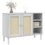 Aparador SENJA aspecto de ratán madera pino blanco 112x40x80 cm de , Aparadores - Ref: Foro24-358029, Precio: 122,96 €, Descu...